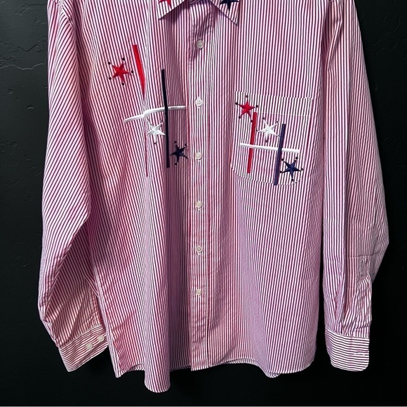 Mili Designs Womens Medium Blouse Button Shirt Patriotic Rhinestones, stars. - Picture 9 of 9
